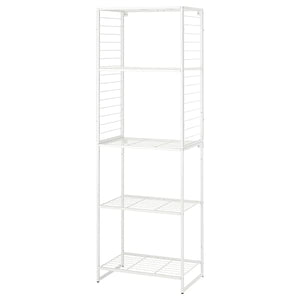 Ikea JOSTEIN - Shelving unit with grid, in / outdoor / white metal wire,62x40x180 cm