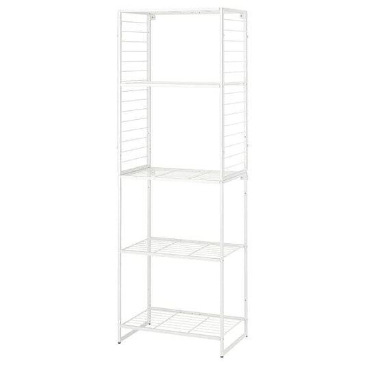 Ikea JOSTEIN - Shelving unit with grid, in / outdoor / white metal wire,62x40x180 cm