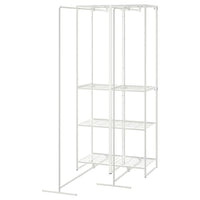 JOSTEIN - Shelving unit with drying rack, in / outdoor / white metal wire, 82x53/117x180 cm - best price from Maltashopper.com 99437267