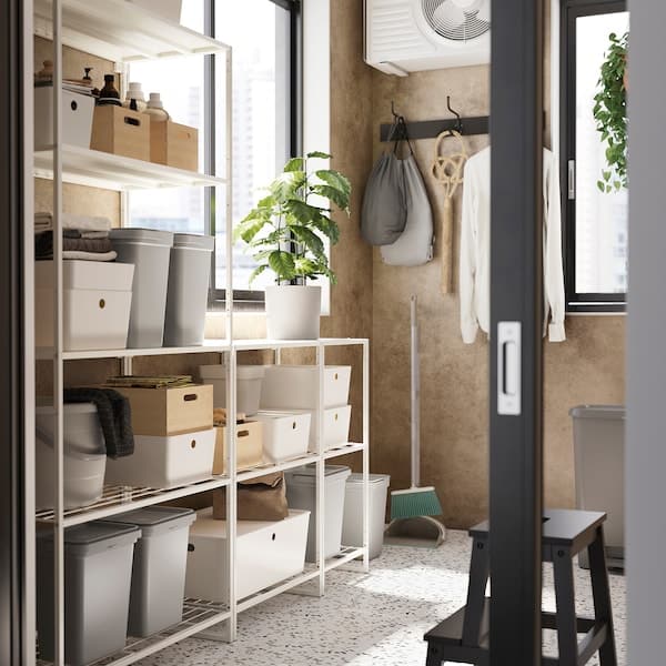 JOSTEIN - Shelving unit, in / outdoor / white,182x40x180 cm - best price from Maltashopper.com 89437300