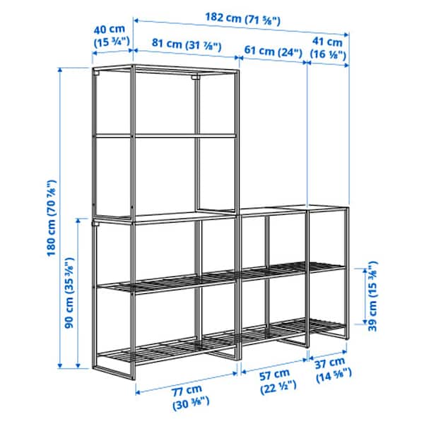 JOSTEIN - Shelving unit, in / outdoor / white,182x40x180 cm - best price from Maltashopper.com 89437300