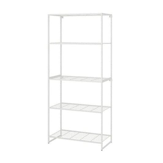 JOSTEIN - Shelving unit, in / outdoor / white metal wire,81x40x180 cm - best price from Maltashopper.com 39437213