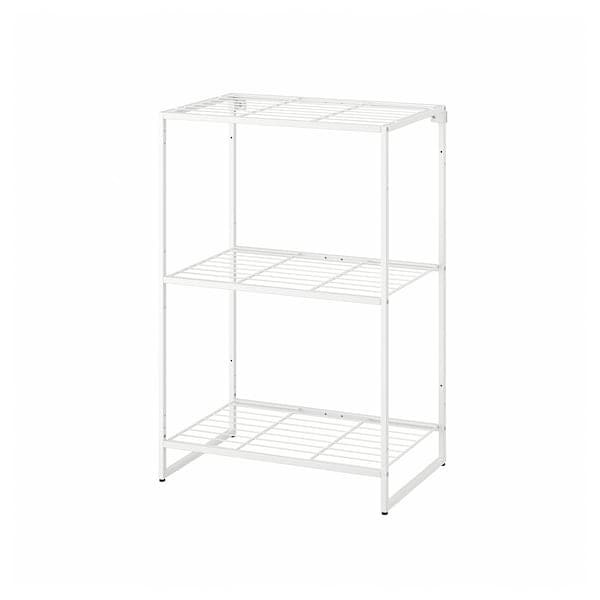 JOSTEIN - Shelving unit, in / outdoor / white metal wire,61x40x90 cm