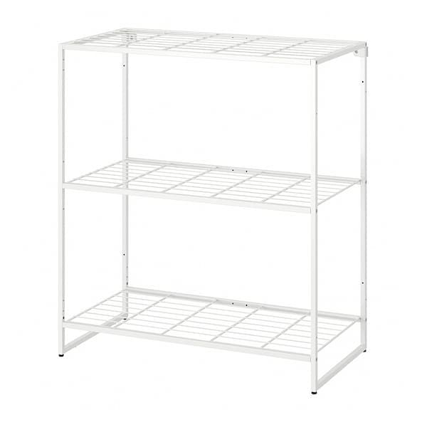 JOSTEIN - Shelving unit, in / outdoor / white metal wire,81x40x90 cm