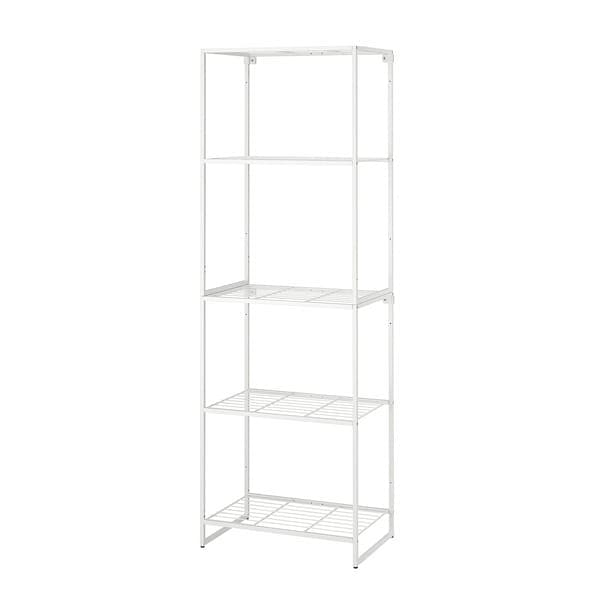 Ikea JOSTEIN - Shelving unit, in / outdoor / white metal wire,61x40x180 cm