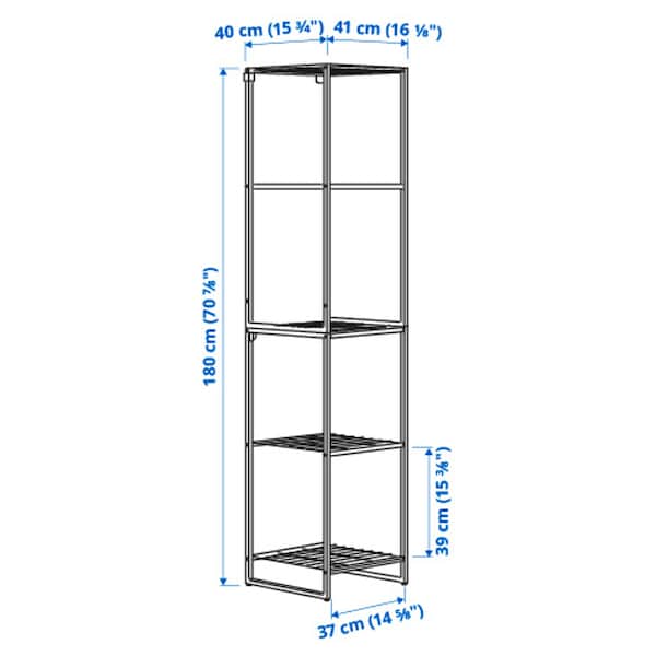 Ikea JOSTEIN - Shelving unit, in / outdoor / white metal wire,41x40x180 cm