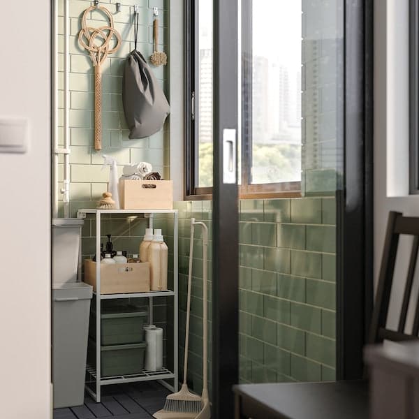 JOSTEIN - Shelving unit, in / outdoor / white metal wire,41x40x90 cm , - best price from Maltashopper.com 09436922