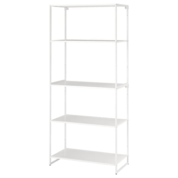 JOSTEIN - Shelving unit, in / outdoor / white metal,81x40x180 cm , 81x40x180 cm