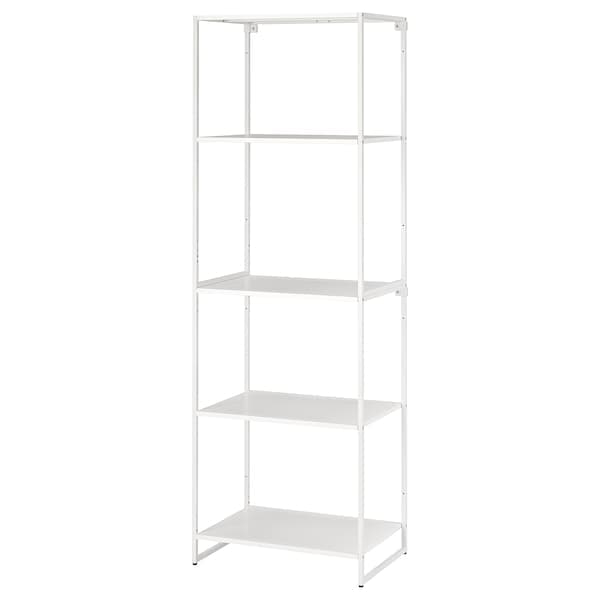 JOSTEIN - Shelving unit, in / outdoor / white metal,61x40x180 cm , 61x40x180 cm