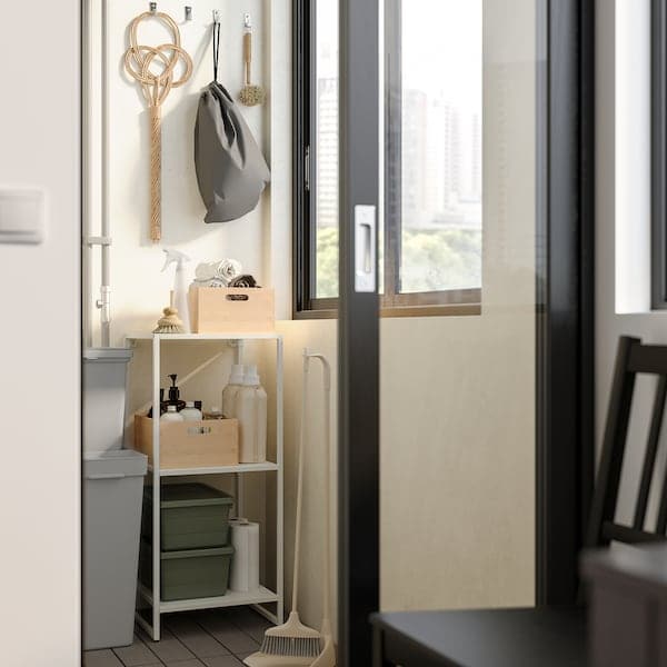 Ikea JOSTEIN - Shelving unit, in / outdoor / white metal,41x40x90 cm , 41x40x90 cm