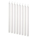 JUBLA unscented candle, white, 35 cm 10 hr, 8 pack