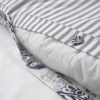 JUNIMAGNOLIA - Duvet cover and 2 pillowcases, white/dark blue, 240x220/50x80 cm - best price from Maltashopper.com 60493278