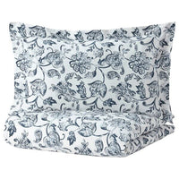 JUNIMAGNOLIA - Duvet cover and 2 pillowcases, white/dark blue, 240x220/50x80 cm - best price from Maltashopper.com 60493278
