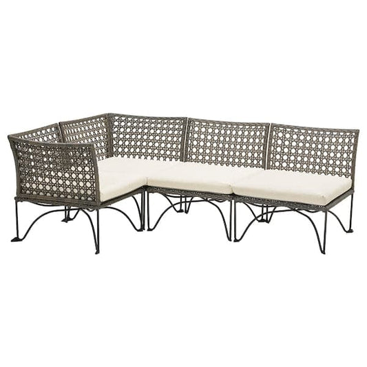 Ikea JUTHOLMEN Modular sofa angol 3-seater ester - dark grey/Beige Kuddarna ,