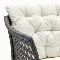 JUTHOLMEN Modular sofa 2 seats, exterior - dark grey/Beige Kuddarna , - best price from Maltashopper.com 09385159