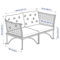JUTHOLMEN Modular sofa 2 seats, exterior - dark grey/Beige Kuddarna , - best price from Maltashopper.com 09385159