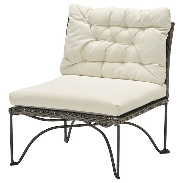 JUTHOLMEN Garden chair - dark grey/Kuddarna beige 65x73x83 cm , 65x73x83 cm - best price from Maltashopper.com 39385153