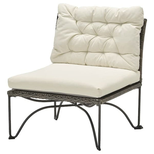 JUTHOLMEN Garden chair - dark grey/Kuddarna beige 65x73x83 cm , 65x73x83 cm