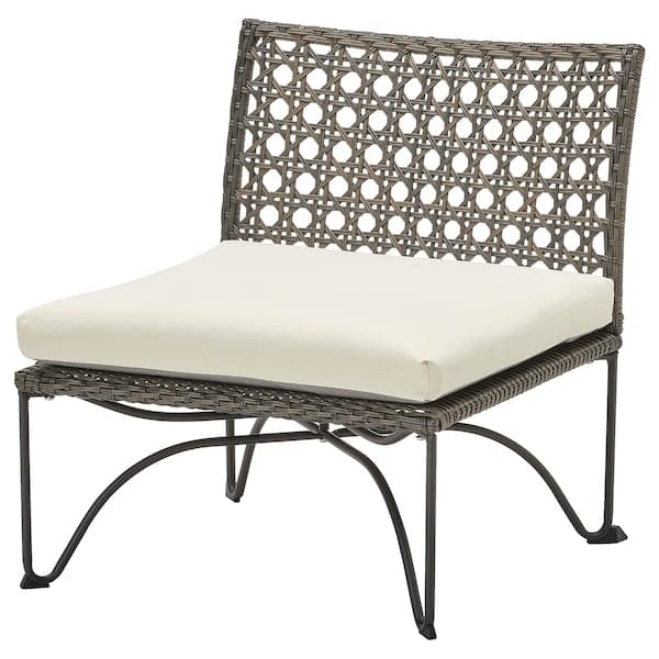 Ikea JUTHOLMEN Garden chair - dark grey/Kuddarna beige 65x73x71 cm , 65x73x71 cm
