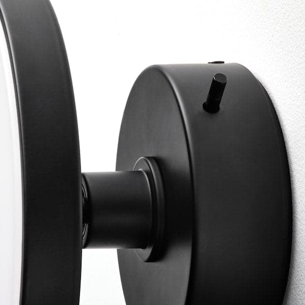 Ikea KABOMBA - LED wall lamp with mirror, adjustable light intensity matt/black, 20 cm