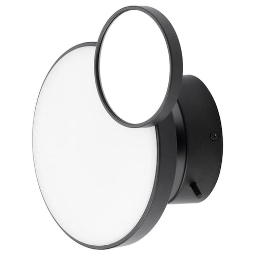 KABOMBA - LED wall lamp with mirror, adjustable light intensity matt/black, 20 cm