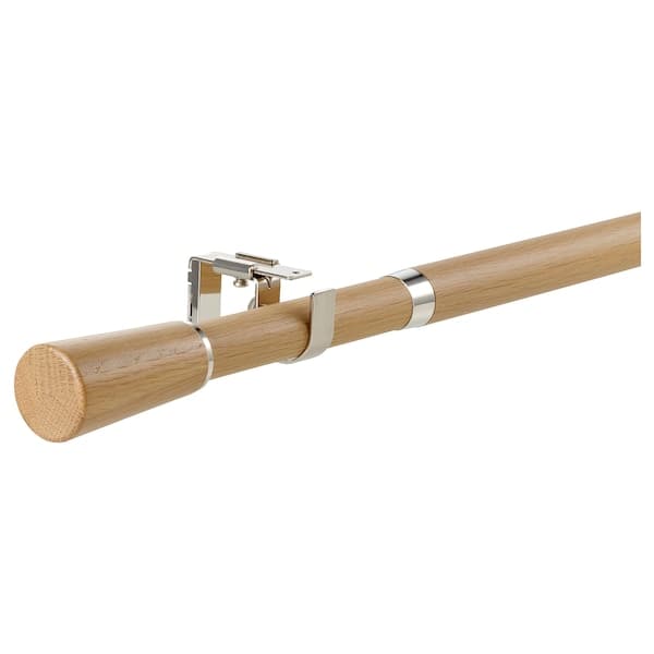 KÄGELKAKTUS - Curtain rod set, oak effect, 120-210 cm 28 mm