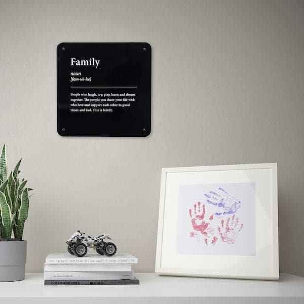 Ikea KÄNGSLEBODA - Wall decoration, family, 20x20 cm