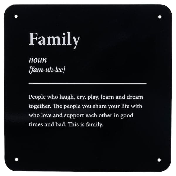 Ikea KÄNGSLEBODA - Wall decoration, family, 20x20 cm