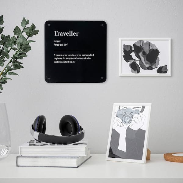 Ikea KÄNGSLEBODA - Wall decoration, traveller, 20x20 cm