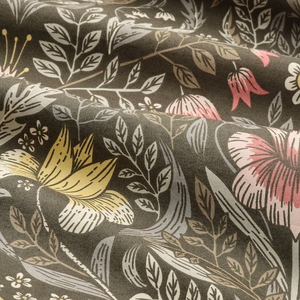 KÄRRDUNÖRT - Duvet cover and 2 pillowcases, dark green/multicolour, 240x220/50x80 cm - best price from Maltashopper.com 50536315