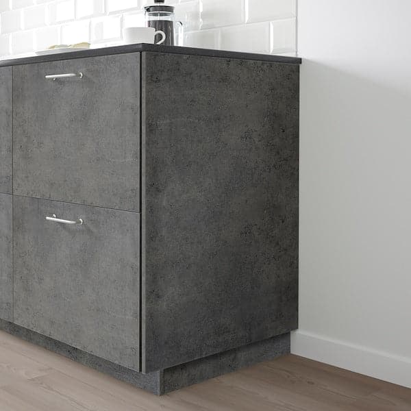 KALHYTTAN Side panel - dark grey with concrete effect 62x80 cm , 62x80 cm - best price from Maltashopper.com 30505720