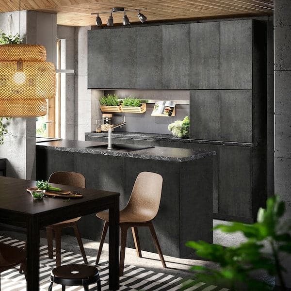KALHYTTAN Side panel - dark grey with concrete effect 62x80 cm , 62x80 cm - best price from Maltashopper.com 30505720