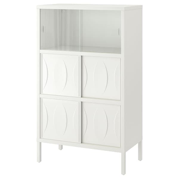 KALKNÄS - Cabinet with sliding doors, white, 83x43x137 cm