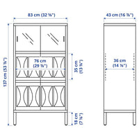 KALKNÄS - Cabinet with sliding doors, white, 83x43x137 cm - best price from Maltashopper.com 30496264