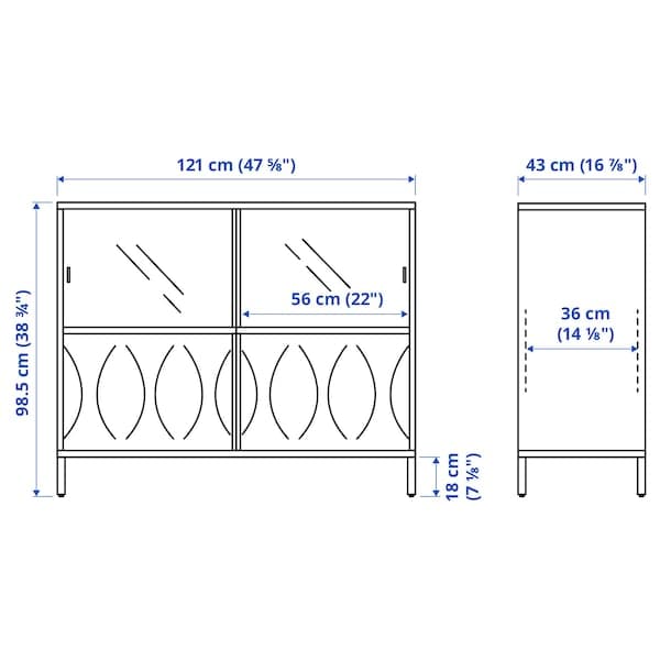Ikea KALKNÄS - Cabinet with sliding doors, white, 121x43x98 cm