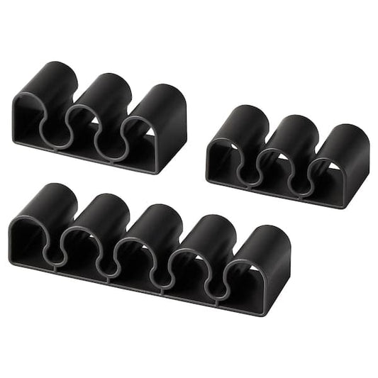 Ikea KALKSTUFF - Cable holder, set of 3, dark grey