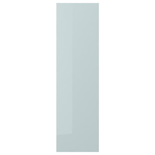 KALLARP - Door, high-gloss light grey-blue, 40x140 cm