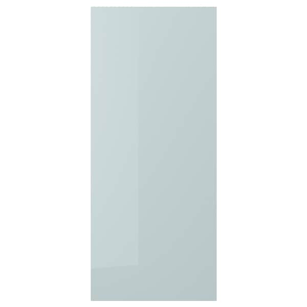 KALLARP - Door, high-gloss light grey-blue, 60x140 cm