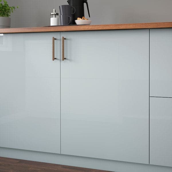 KALLARP - Door, high-gloss light grey-blue, 40x140 cm - best price from Maltashopper.com 30520141