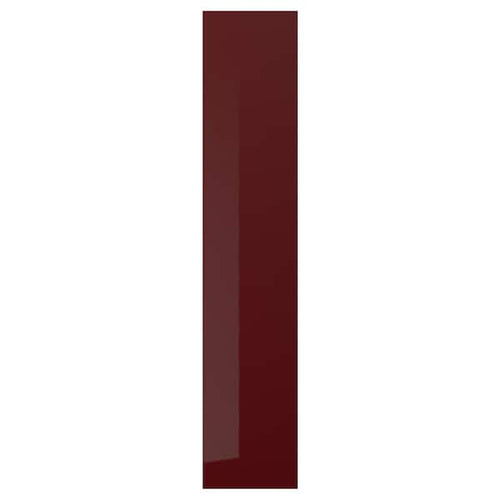 KALLARP - Door, high-gloss dark red-brown, 40x200 cm