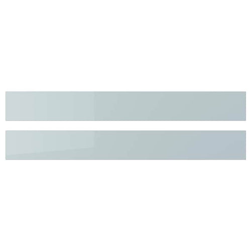 KALLARP - Drawer front, high-gloss light grey-blue, 80x10 cm