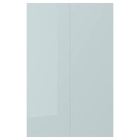 KALLARP - 2-p door f corner base cabinet set, high-gloss light grey-blue, 25x80 cm - best price from Maltashopper.com 30520155