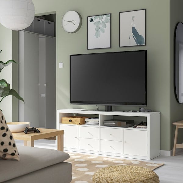 Ikea KALLAX - TV storage combination, white, 147x39x60 cm