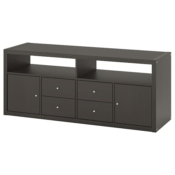 Ikea KALLAX - TV storage combination, black-brown, 147x39x60 cm