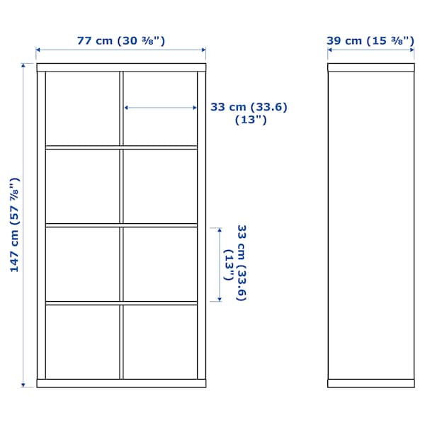 Ikea KALLAX / LACK - Storage combination with 2 shelves, white, 266x39x147 cm