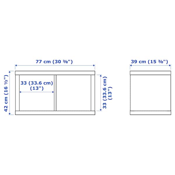 Ikea KALLAX / LACK - Storage combination with 2 shelves, white, 266x39x147 cm