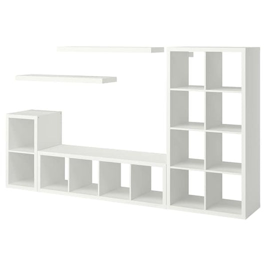 Ikea KALLAX / LACK - Storage combination with 2 shelves, white, 266x39x147 cm
