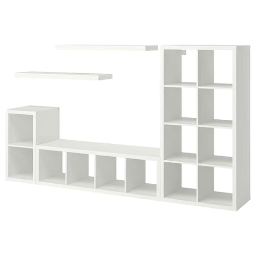 KALLAX / LACK - Storage combination with 2 shelves, white, 266x39x147 cm