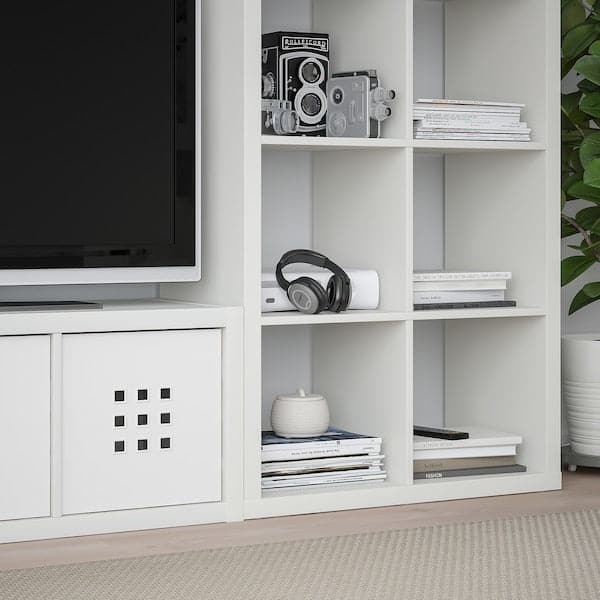 Ikea KALLAX / LACK - Storage combination with 2 shelves, white, 266x39x147 cm