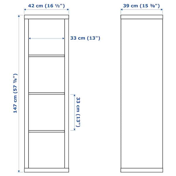 KALLAX / LACK - Storage combination with shelf, white, 189x39x147 cm - best price from Maltashopper.com 09398675